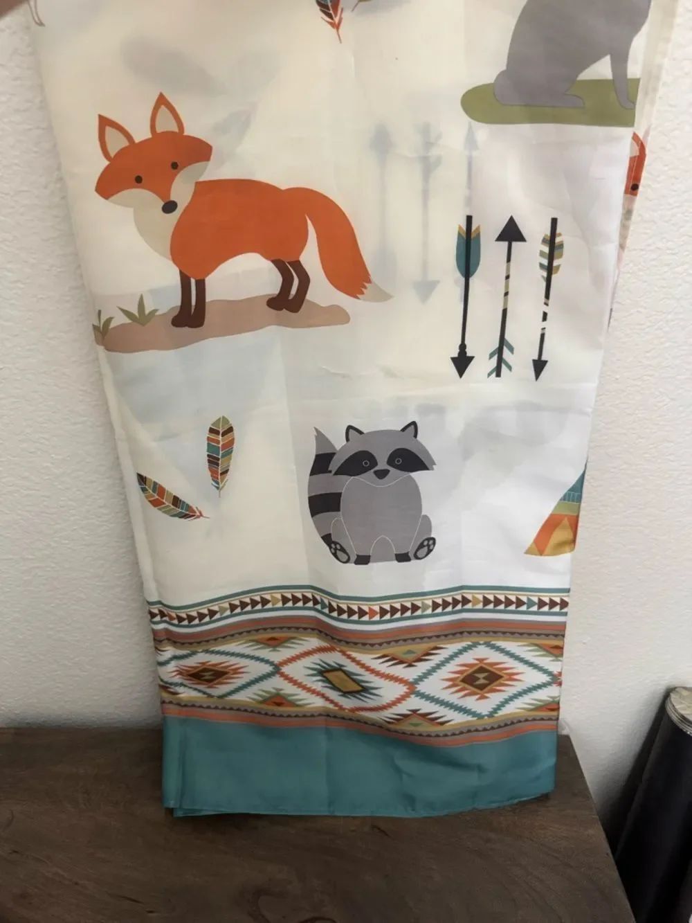 Woodland Forest Animals Aztec Tribal Shower Curtain